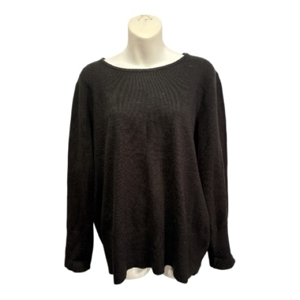 JM Collection Black Crew Neck Sweater. Size XL
